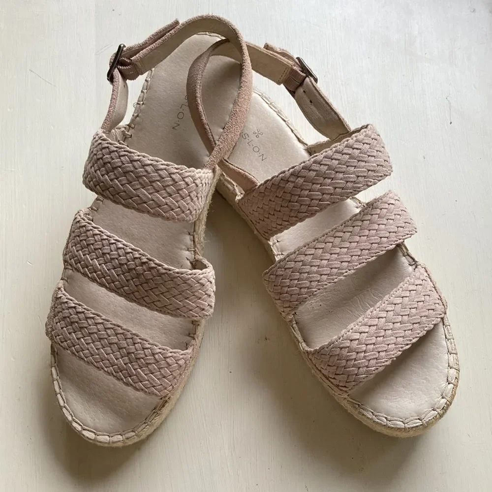 Nordstrom Caslon Braided Leather Espadrille Sandel Size 9.5